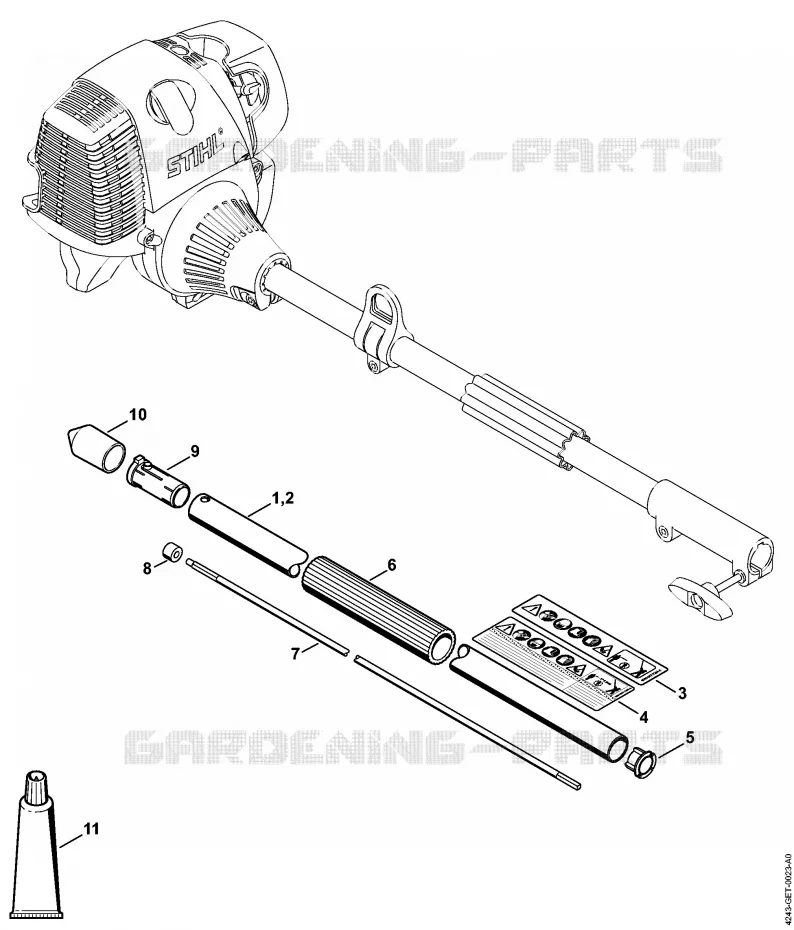 Tube complet Stihl Combisystèmes et multisystèmes Combisystèmes et multisystèmes Outils CombiSystème FH-KM 145°  FH-KM 145°