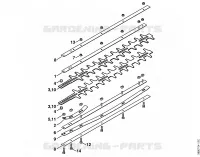 Couteau 0°, 30°, 0°   90° (24.2005), (46.2000) pour Stihl HL-KM 0°