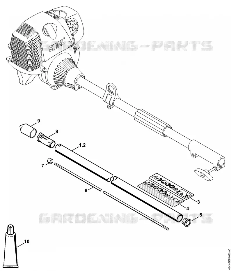 Tube complet Stihl Combisystèmes et multisystèmes Combisystèmes et multisystèmes Outils CombiSystème HL-KM 0°  HL-KM 0°