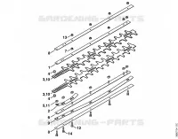 Couteau 0°, 30°, 0°   90° (24.2005), (46.2000) pour Stihl HL-KM 0° - 90°