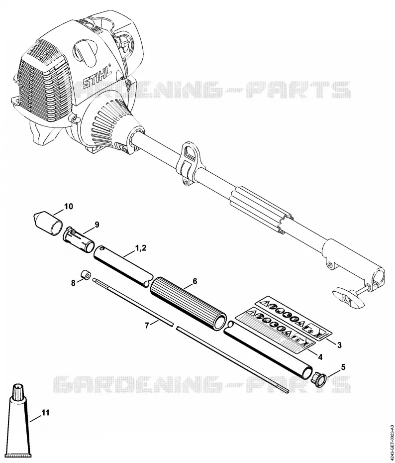 Tube complet Stihl Combisystèmes et multisystèmes Combisystèmes et multisystèmes Outils CombiSystème HL-KM 135°  HL-KM 135°
