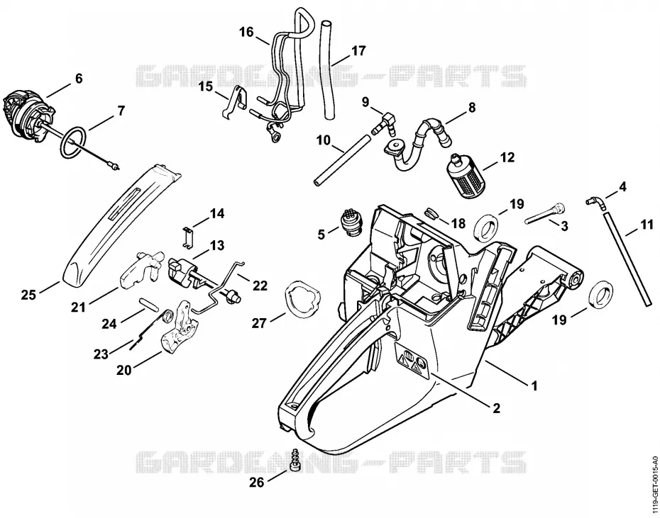 Carter de réservoir Stihl Tronçonneuses Tronçonneuses Tronçonneuses thermiques MS MS 381  MS 381