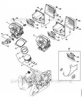 Cylindre, Silencieux pour Stihl MS 382