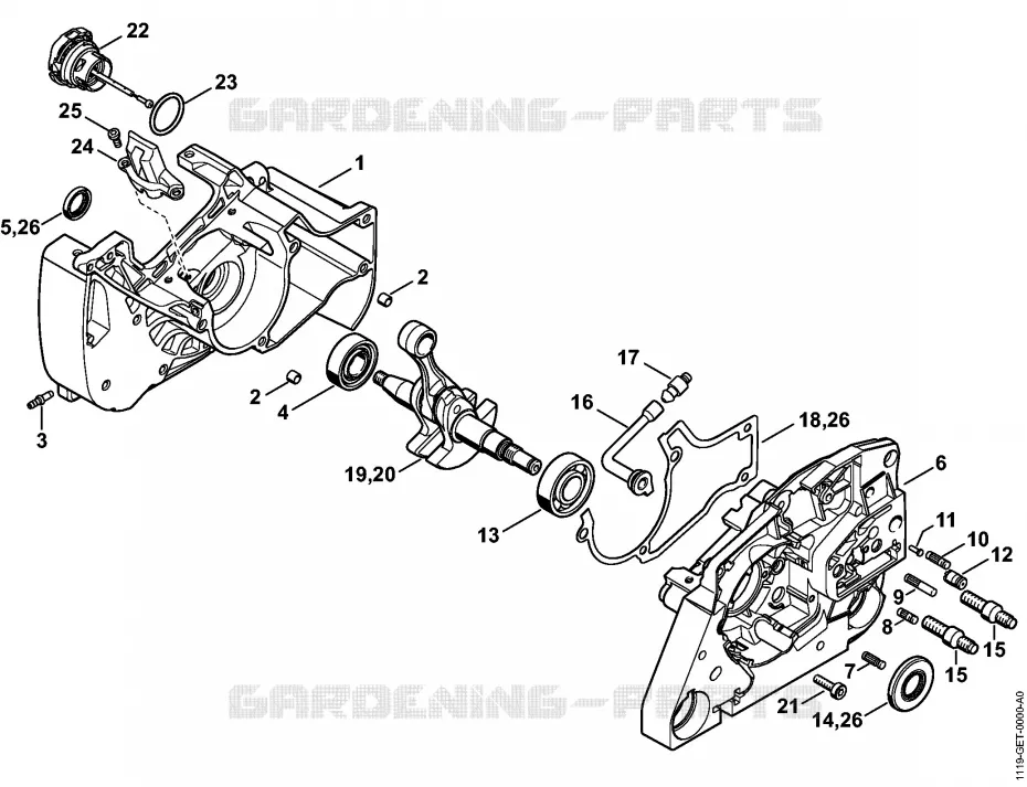 Carter de vilebrequin Stihl Tronçonneuses Tronçonneuses Tronçonneuses thermiques MS MS 382  MS 382
