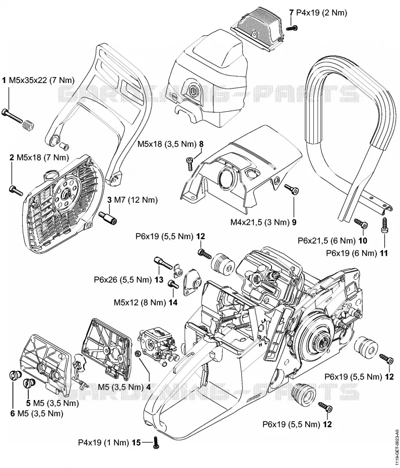 Couples de serrage Stihl Tronçonneuses Tronçonneuses Tronçonneuses thermiques MS MS 382  MS 382