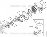 Filtre à air, Bride intermédiaire pour Stihl MM 56