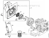 Carter de ventilateur avec lanceur pour Stihl MS 390