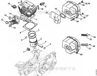 Cylindre, Silencieux pour Stihl MS 441 C-M W