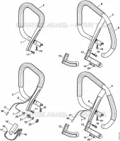 Poignée tubulaire, Lamelle de chauffage pour Stihl MS 460-W