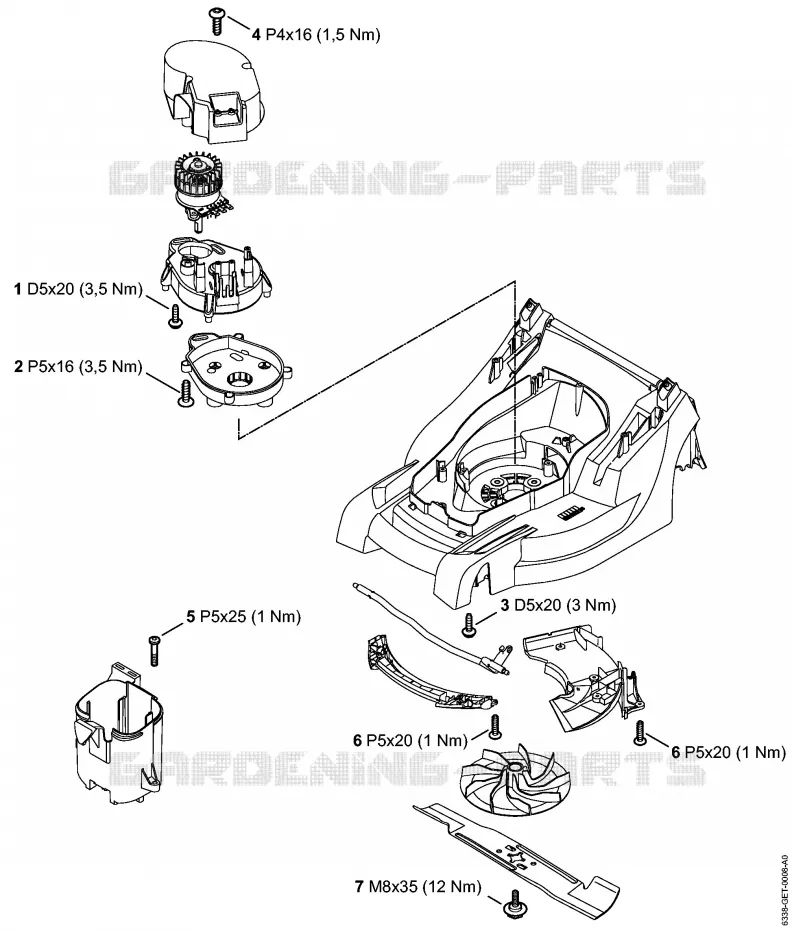 Couples de serrage Stihl Tondeuses Tondeuses Tondeuses à batteries RMA 410 C  RMA 410 C