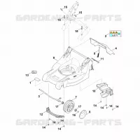 B   Carter, Axe pour Stihl RMA 443.1 TC