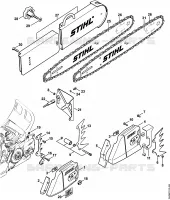Couvercle de pignon, Guide chaîne pour Stihl MS 461-VW