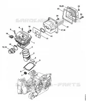 Cylindre, Silencieux pour Stihl MS 461-VW