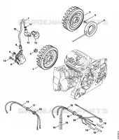 Dispositif d'allumage, Faisceau de câbles pour Stihl MS 461-VW