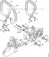 Système AV, Poignée tubulaire pour Stihl MS 461-VW