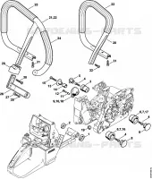 Système AV, Poignée tubulaire pour Stihl MS 461-R