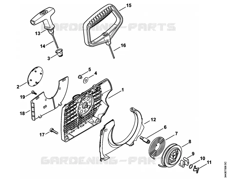 Dispositif de lancement Stihl Tronçonneuses Tronçonneuses Tronçonneuses thermiques MS MS 461-R  MS 461-R