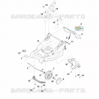 B   Carter, Axe pour Stihl RMA 443.2 VC