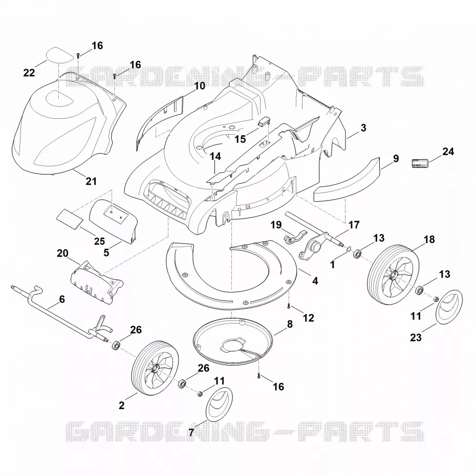 D - Carter, entraînement Stihl Tondeuses Tondeuses Tondeuses électriques RME 545.0 C  RME 545.0 C