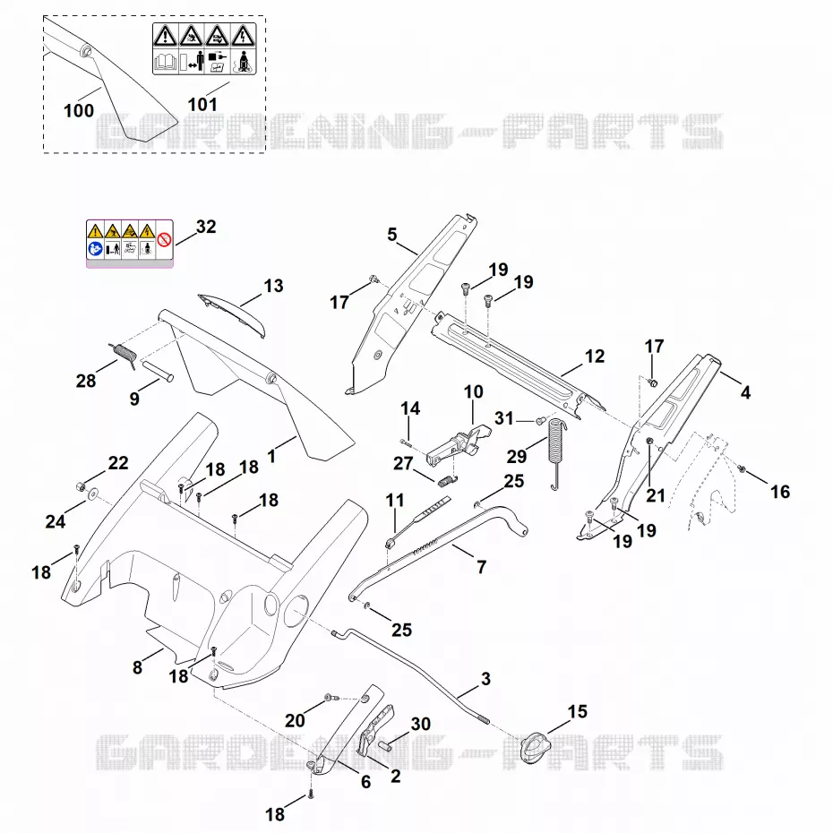 C - Chassis, Réglage de hauteur Stihl Tondeuses Tondeuses Tondeuses électriques RME 545.0 V  RME 545.0 V