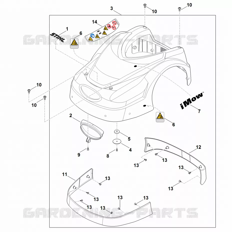 A - Capot Stihl Robots de tontes Robots de tontes RMI RMI 422.0  RMI 422.0