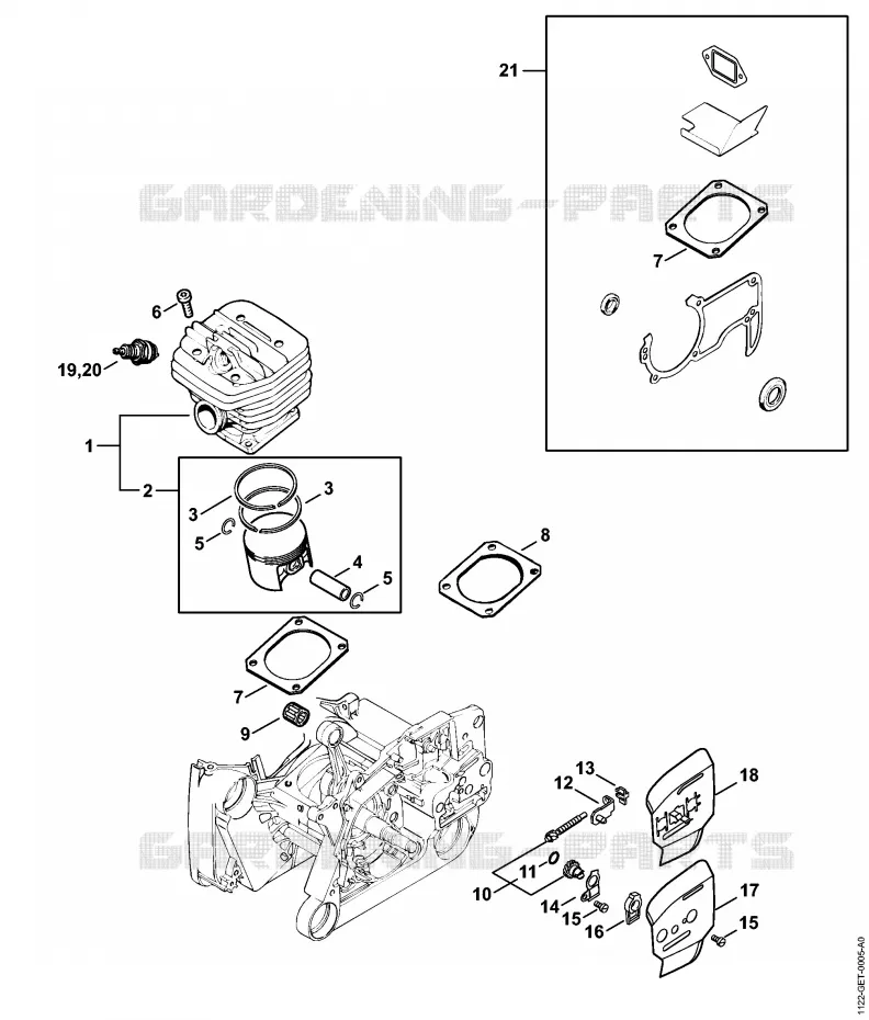 Cylindre Stihl Tronçonneuses Tronçonneuses Tronçonneuses thermiques MS MS 640  MS 640