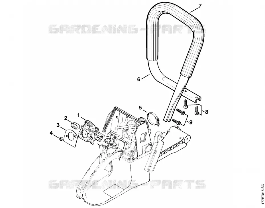 Poignée tubulaire Stihl Tronçonneuses Tronçonneuses Tronçonneuses thermiques MS MS 640  MS 640