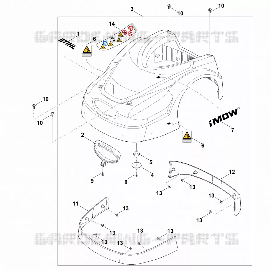 A - Capot Stihl Robots de tontes Robots de tontes RMI RMI 422.1 P  RMI 422.1 P