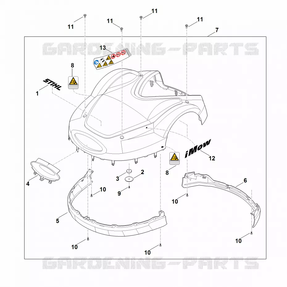 A - Capot Stihl Robots de tontes Robots de tontes RMI RMI 632.0  RMI 632.0