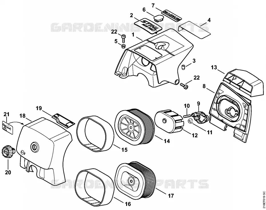 Capot, Filtre à air Stihl Tronçonneuses Tronçonneuses Tronçonneuses thermiques MS MS 650  MS 650