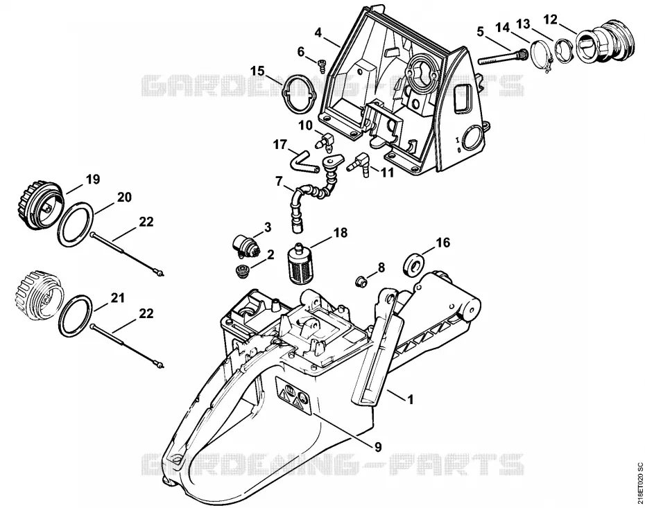 Carter de réservoir Stihl Tronçonneuses Tronçonneuses Tronçonneuses thermiques MS MS 650  MS 650