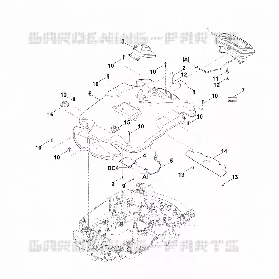 B - Carter supérieur Stihl Robots de tontes Robots de tontes RMI RMI 632.0 PC  RMI 632.0 PC