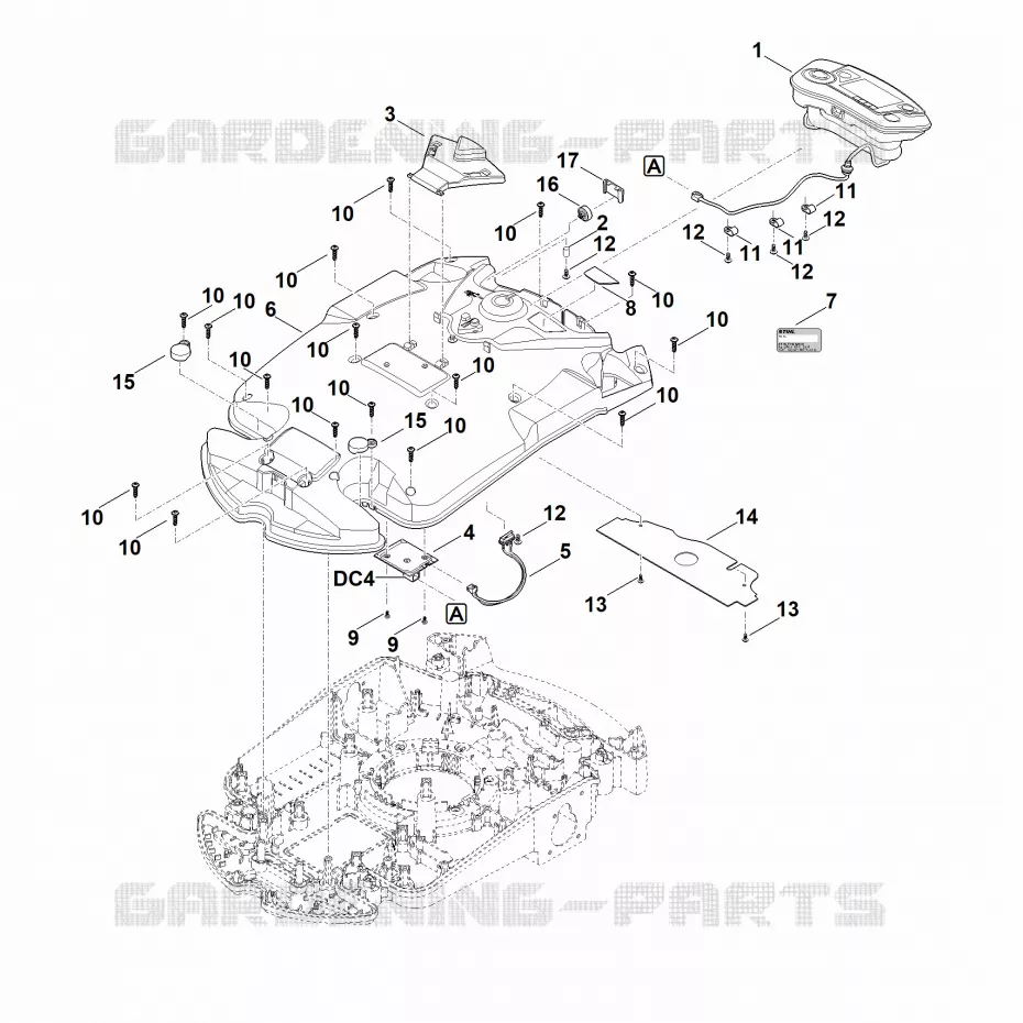 B - Carter supérieur Stihl Robots de tontes Robots de tontes RMI RMI 632.1  RMI 632.1