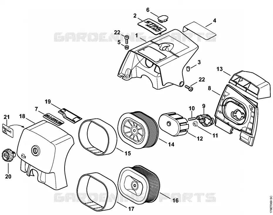 Capot, Filtre à air Stihl Tronçonneuses Tronçonneuses Tronçonneuses thermiques MS MS 660  MS 660