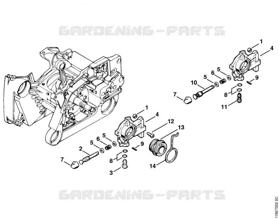 Pompe à huile Stihl Tronçonneuses Tronçonneuses Tronçonneuses thermiques MS MS 660  MS 660