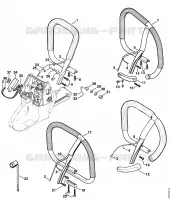 Poignée tubulaire (Chauffage) pour Stihl MS 660-W