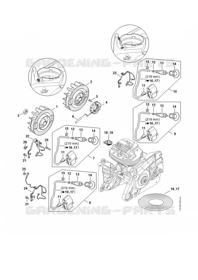 Dispositif d'allumage Stihl Tronçonneuses Tronçonneuses Tronçonneuses thermiques MS MS 661 C-M  MS 661 C-M