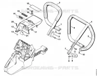 Poignée tubulaire, Capot pour Stihl MS 880-R