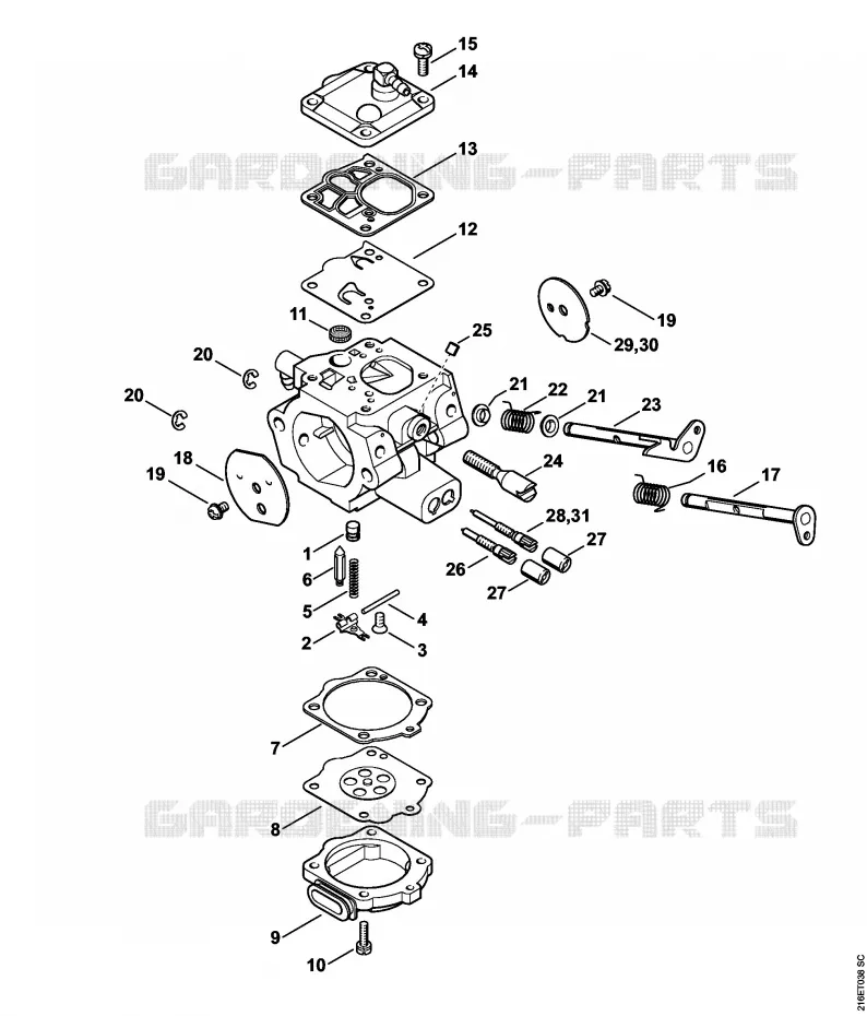 Carburateur WG-12, WG-13 Stihl Tronçonneuses Tronçonneuses Tronçonneuses thermiques MS MS 880-R  MS 880-R