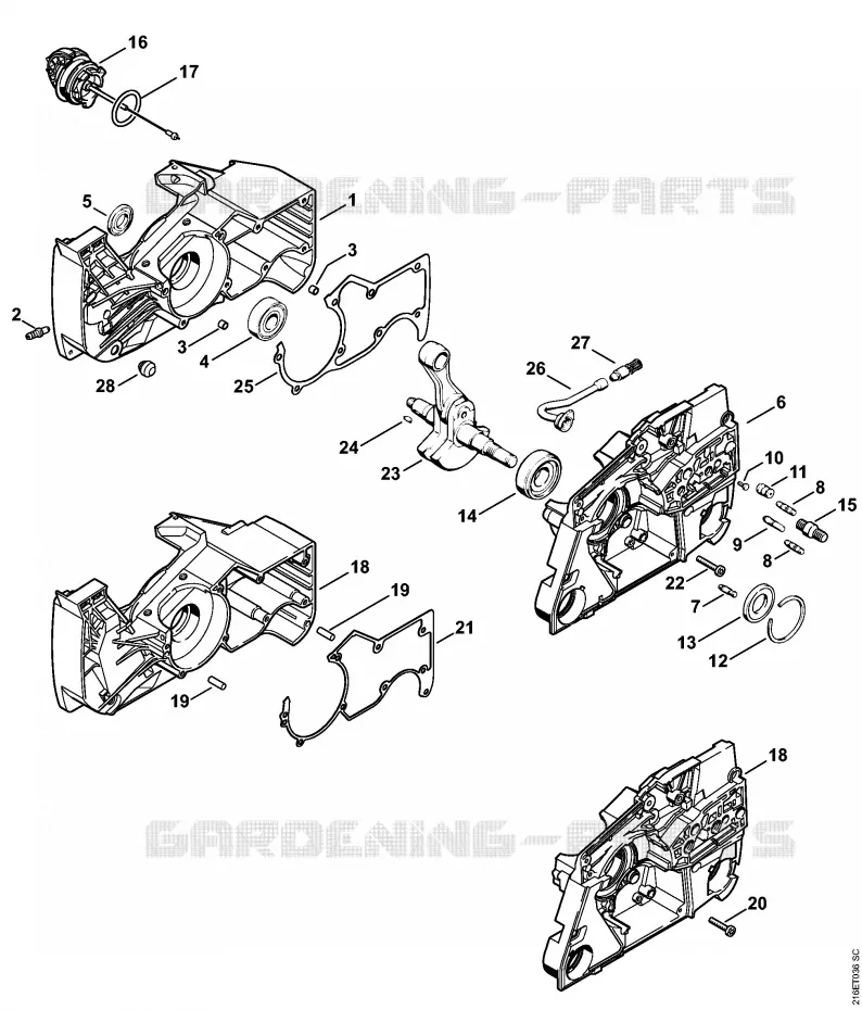 Carter de vilebrequin Stihl Tronçonneuses Tronçonneuses Tronçonneuses thermiques MS MS 880-R  MS 880-R