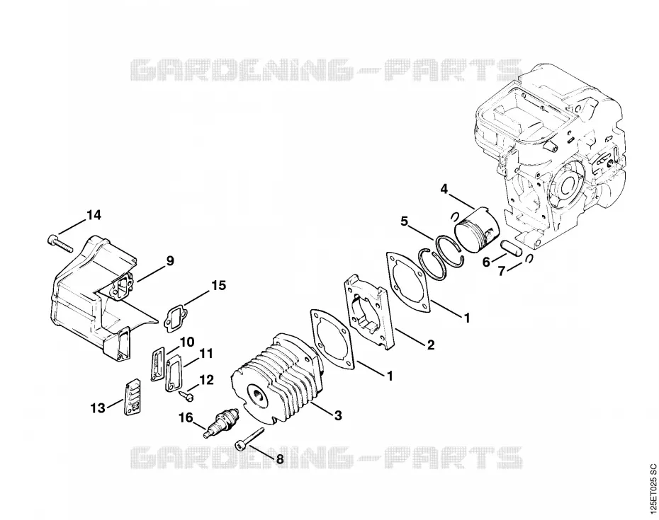 Cylindre Stihl Tronçonneuses Tronçonneuses Tronçonneuses thermiques 009 Q  009 Q