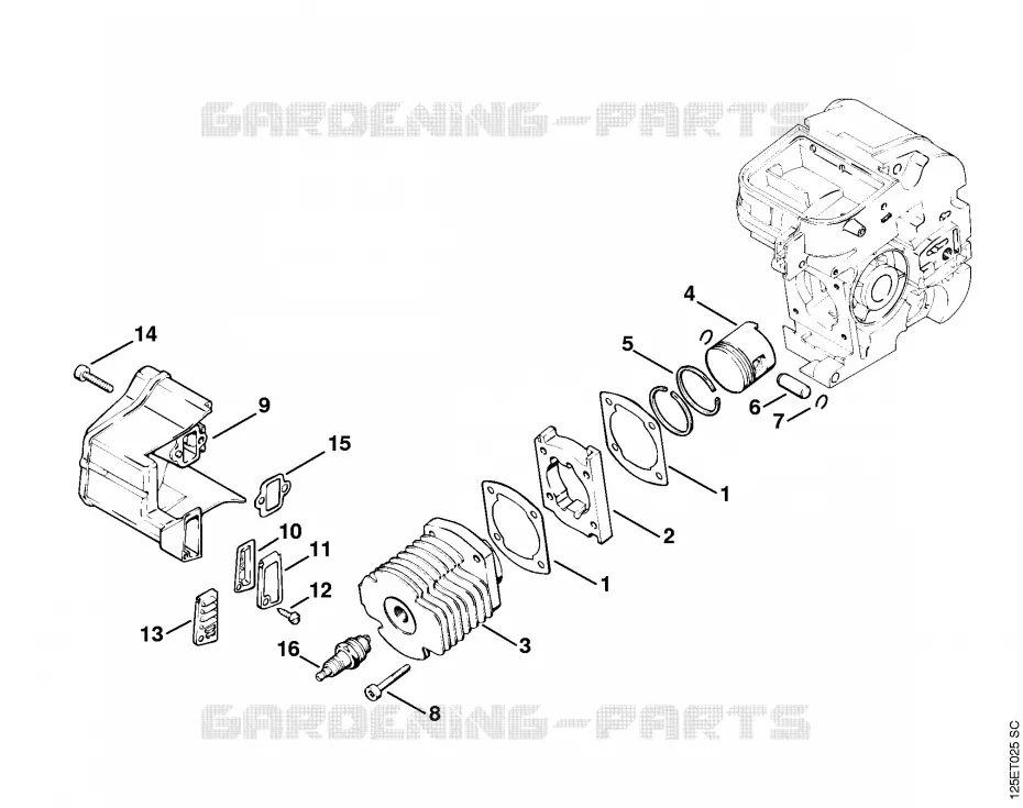 Cylindre Stihl Tronçonneuses Tronçonneuses Tronçonneuses thermiques 009 E  009 E