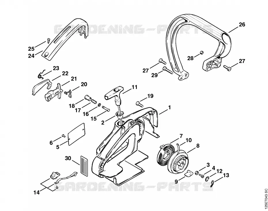 Dispositif de lancement Stihl Tronçonneuses Tronçonneuses Tronçonneuses thermiques 009 E  009 E