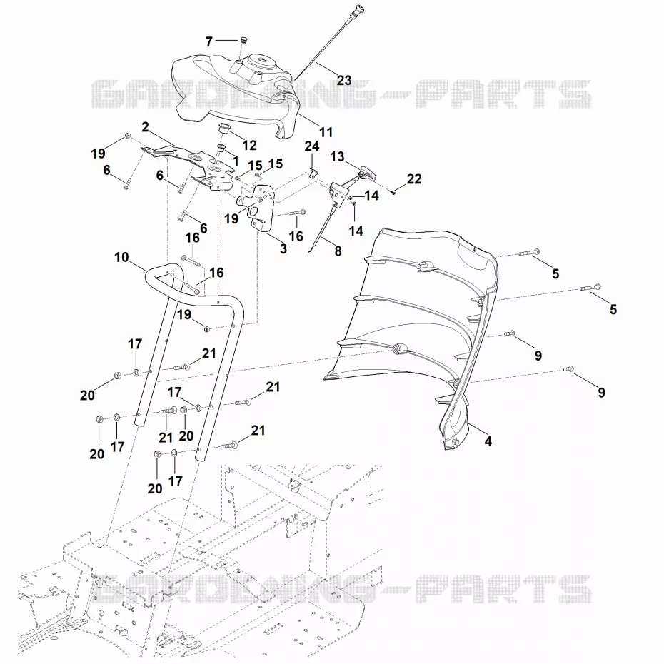 B - Tableau de bord Stihl Tracteurs de pelouse Tracteurs tondeuses RT RT 5097.1 Z  RT 5097.1 Z
