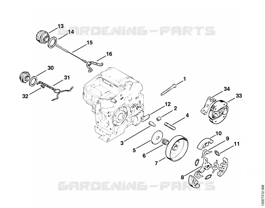 Embrayage Stihl Tronçonneuses Tronçonneuses Tronçonneuses thermiques 010 AVEQ  010 AVEQ
