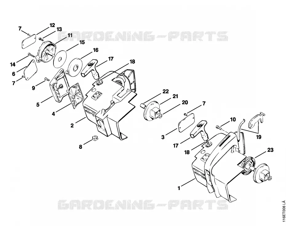 Capot à poignée Stihl Tronçonneuses Tronçonneuses Tronçonneuses thermiques 015 AV  015 AV