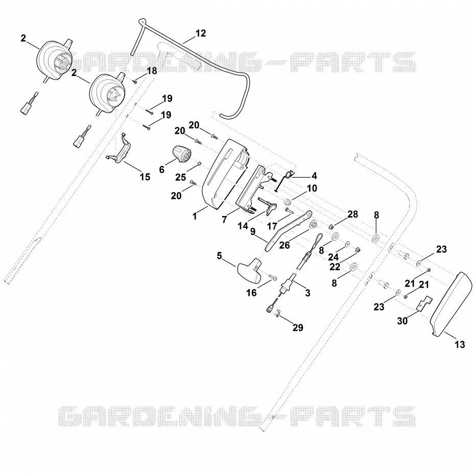 A - Guidon part haut Stihl Scarificateurs Scarificateurs Aérateurs électriques RLE 540.0  RLE 540.0