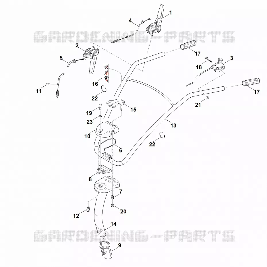 A - Guidon Stihl Motobineuses Motobineuses MH MH 445.0 R  MH 445.0 R