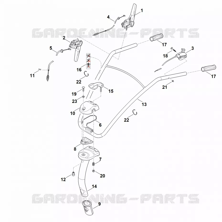 A - Guidon Stihl Motobineuses Motobineuses MH MH 445.1 R  MH 445.1 R
