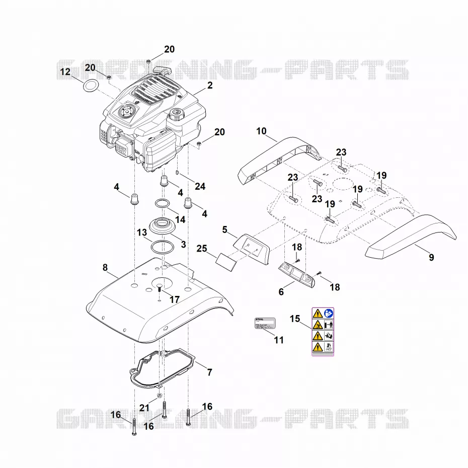 C - Capot, moteur Stihl Motobineuses Motobineuses MH MH 445.1 R  MH 445.1 R